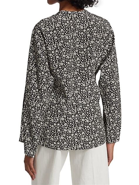 Michael Kors Collection Floral Silk Crepe De Chine 